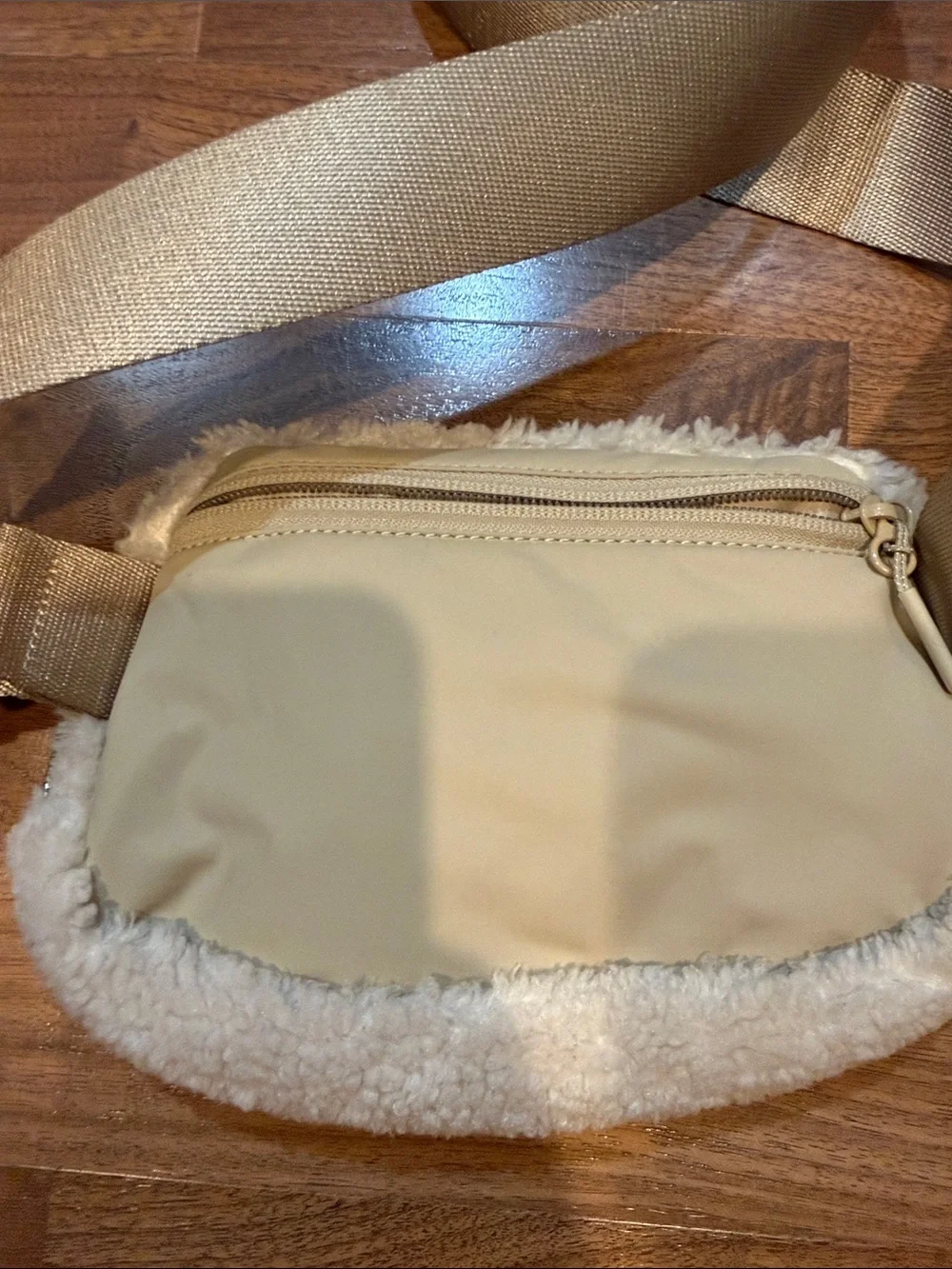 lululemon athletica Cream Sherpa Crossbody Belt Bag